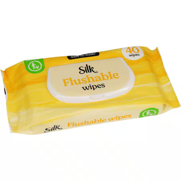 Silk Adult Flushable Wipes 40pk