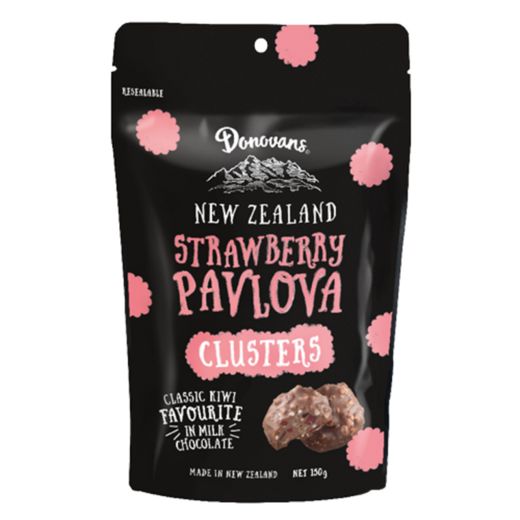 Donovans Strawberry Pavlova Milk Chocolate Clusters 150g