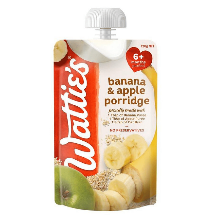 Watties Banana & Apple Porridge Baby Food 6+ Months Pouch 120g