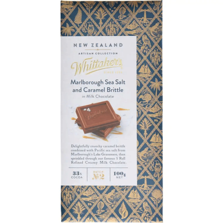 Whittakers Marlborough Sea Salt & Caramel Brittle Block 100g