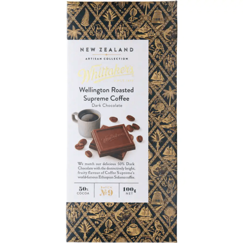 Whittakers Wellington Roasted Supreme Coffee Block 100g