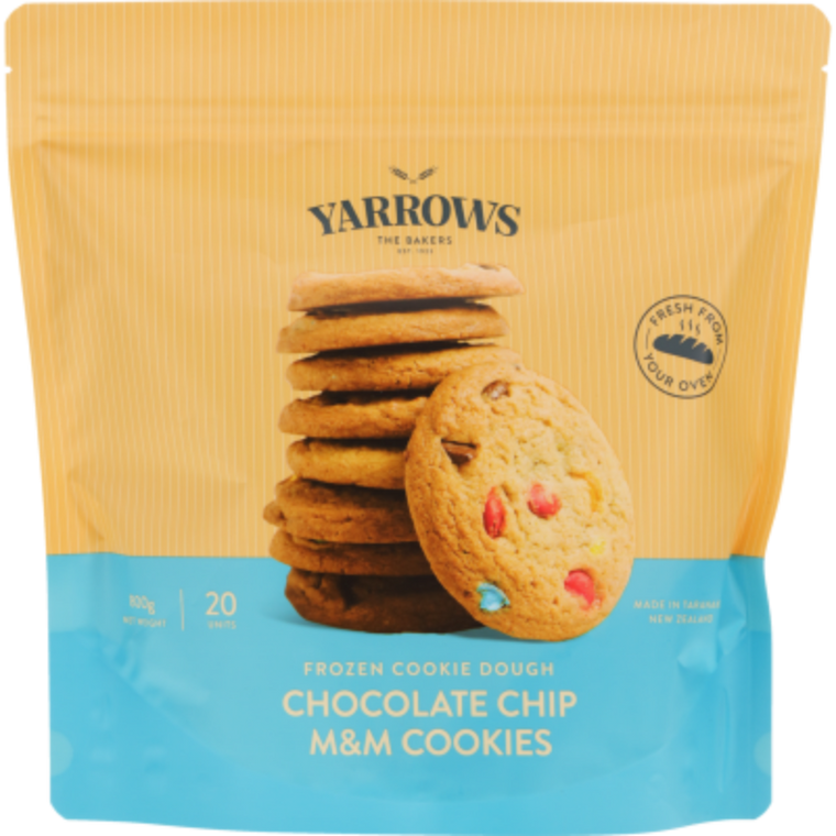 Yarrows Frozen Cookie Dough Chocolate Chip M&M 20pk 800g