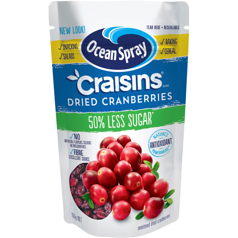 Ocean Spray Craisins Reduced Sugar Dried Cranberries 150g