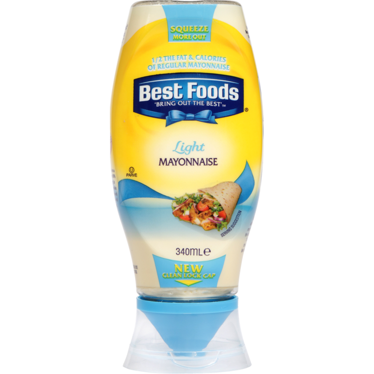 Best Foods Light Mayonnaise Squeeze 340ml