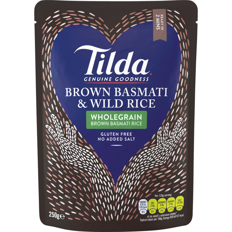 Tilda Brown & Wild Wholegrain Steamed Basmati Rice 250g