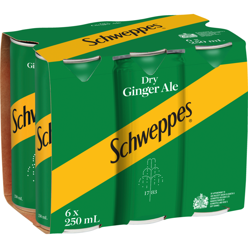 Schweppes Dry Ginger Ale 250ml x 6pk