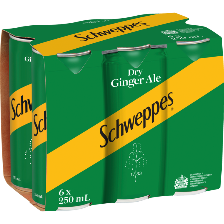 Schweppes Dry Ginger Ale 250ml x 6pk