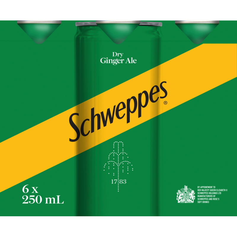 Schweppes Dry Ginger Ale 250ml x 6pk