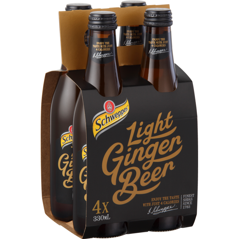 Schweppes Light Ginger Beer 330ml 4pk