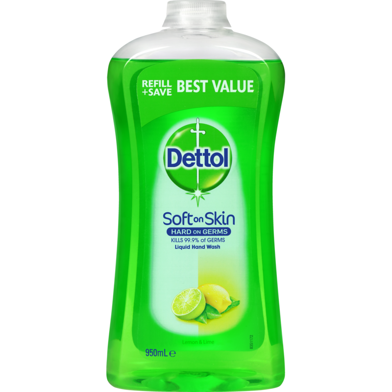 Dettol Liquid Hand Wash Lemon & Lime Refill 950ml