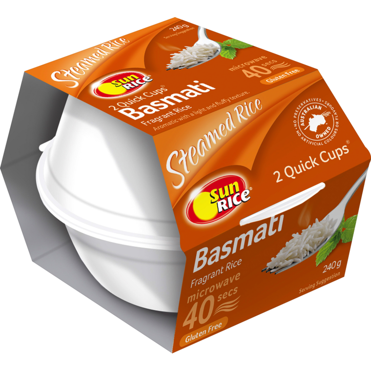 Sun Rice Basmati Quick Cup 2pk 240g