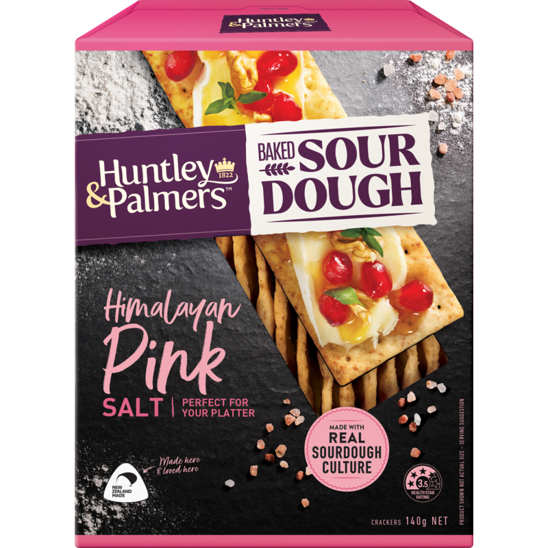 Huntley & Palmers Baked Sourdough Himalayan Pink Salt Crackers 140g