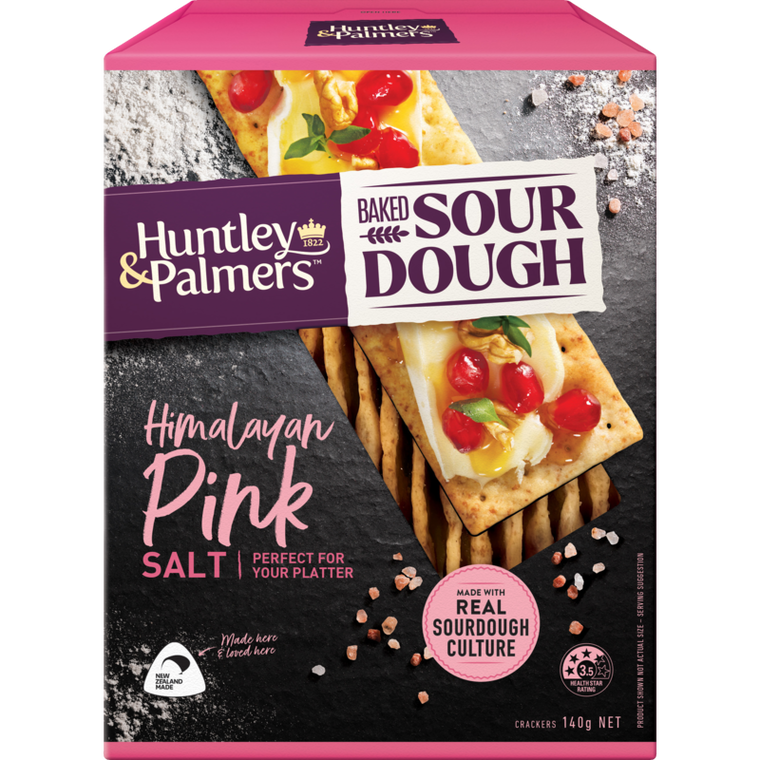 Huntley & Palmers Baked Sourdough Himalayan Pink Salt Crackers 140g