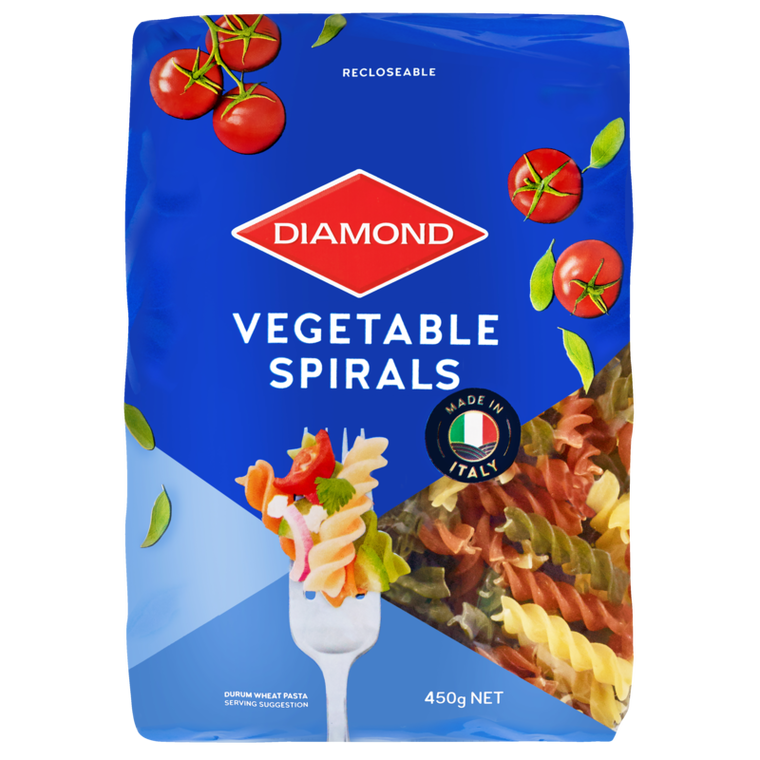 Diamond Vegetable Spirals Pasta 450g