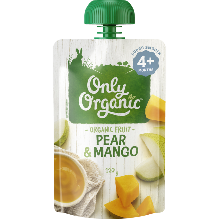 Only Organic 4mth+ Pear & Mango 120g