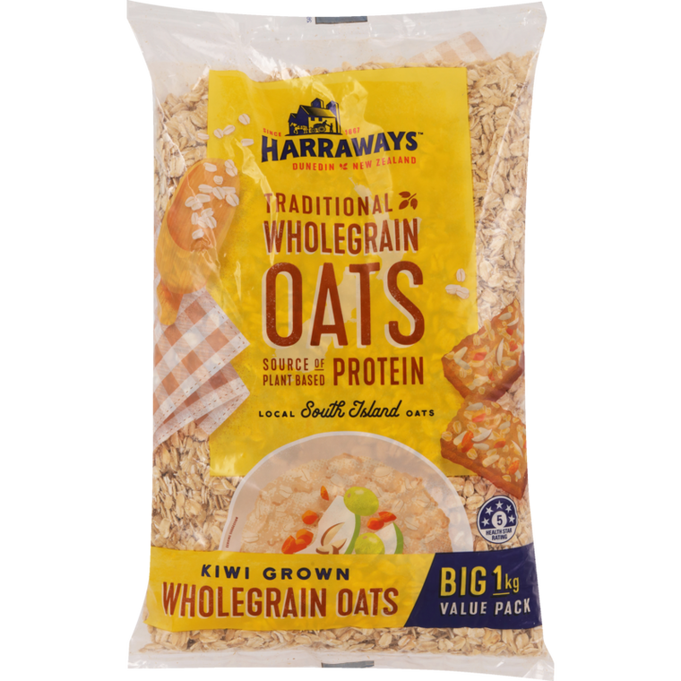 Harraways Wholegrain Oats 1kg