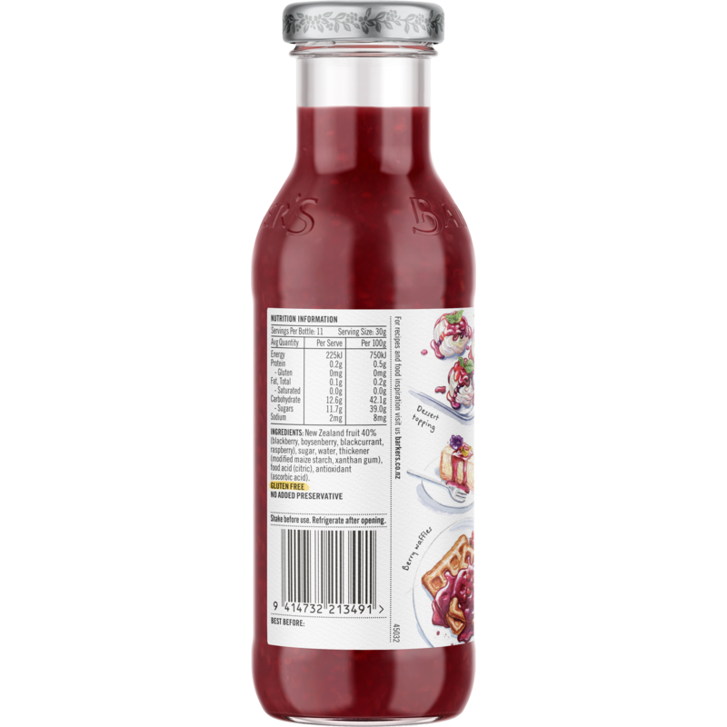 Barkers NZ Wildberry Sauce 335g