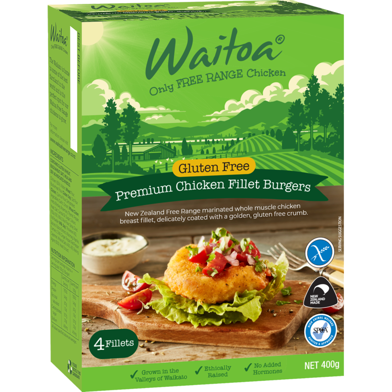 Inghams Waitoa  Chicken Burgers Free Range GF 400g