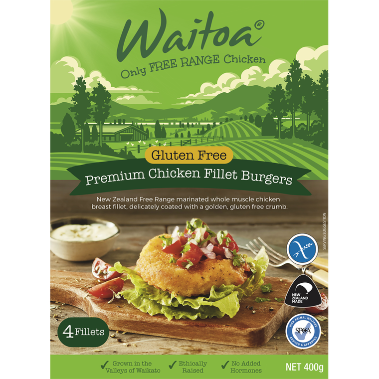 Inghams Waitoa  Chicken Burgers Free Range GF 400g