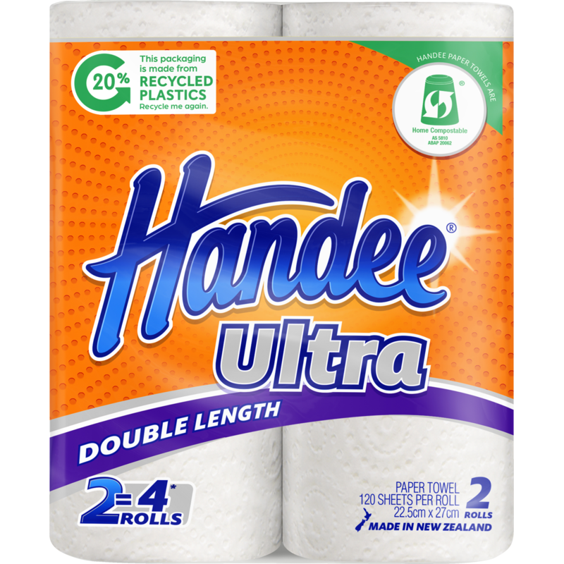 Handee Ultra Double Length Paper Towels 2ply 2pk