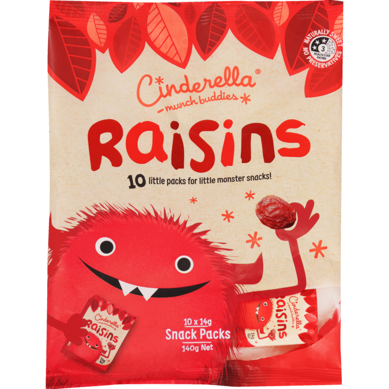 Cinderella Raisins 10pk 140g