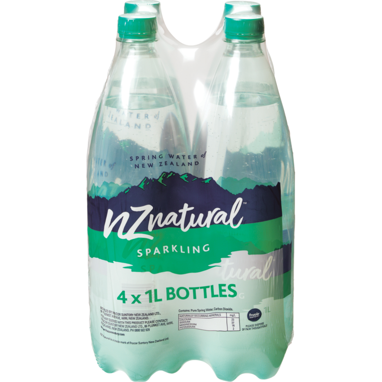 NZ Natural Sparkling Spring Water 4pk x 1L