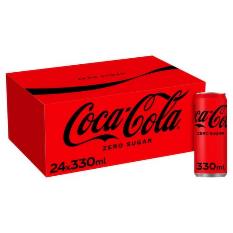 Coca Cola Zero Sugar Soft Drink Cans 24pk x 330ml