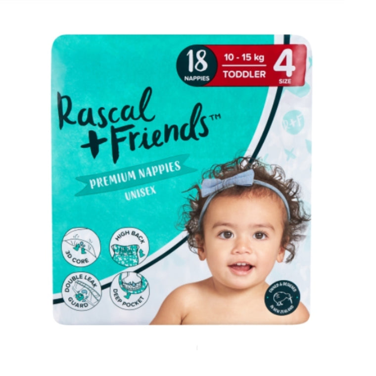 Rascal & Friends Nappies size 4 Toddler 18pk
