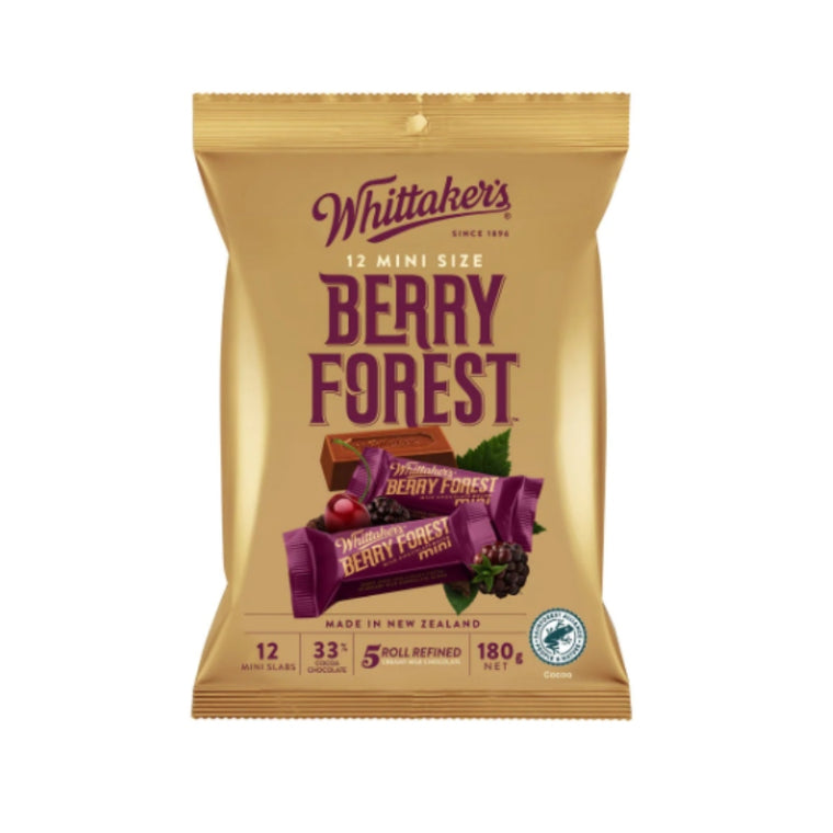Whittakers Mini Size Berry Forest Milk Chocolate Bars 12pk 180g