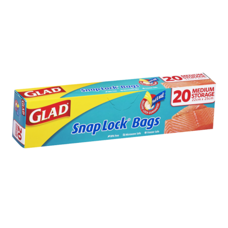 Glad Snaplock Medium Storage Bags 20pk 22cm x 25cm