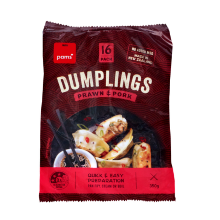 Pams Dumplings Pork & Prawn 350g 16pk