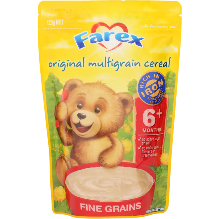 Farex Original Multigrain Cereal  Fine Grains 6+ Months Pouch 125g