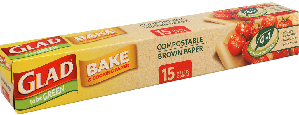 Glad Bake & Cooking Compostable Brown Paper 15m