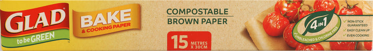 Glad Bake & Cooking Compostable Brown Paper 15m