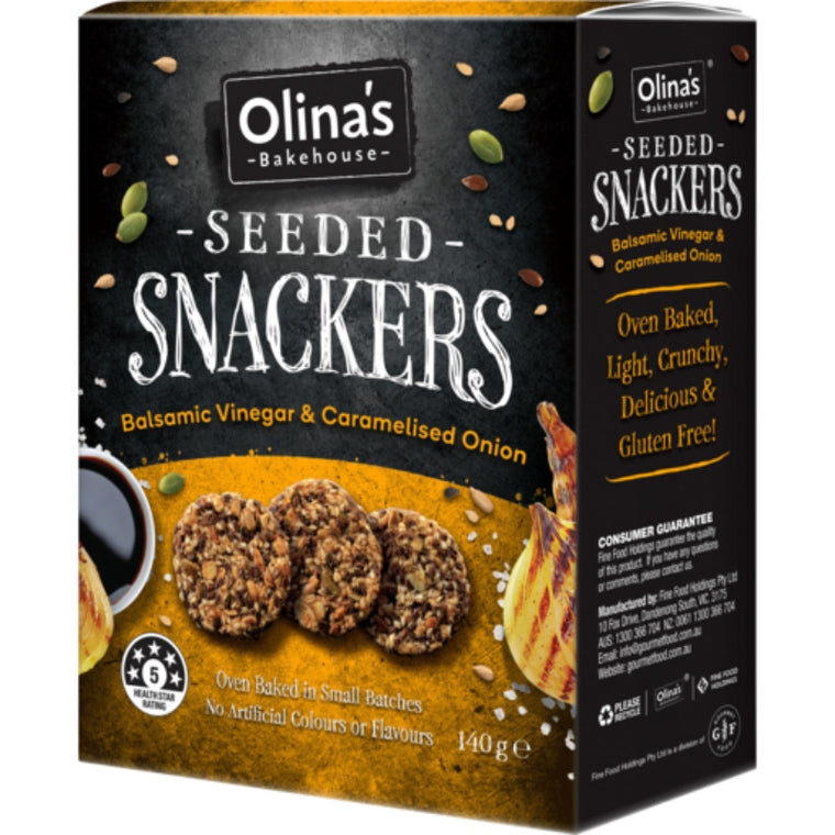 Olinas Bakehouse Balsamic Vinegar & Caramelised Onion Seeded Snackers 140g