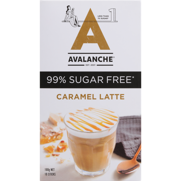 Avalanche 99% Sugar Free Caramel Latte 10pk 160g