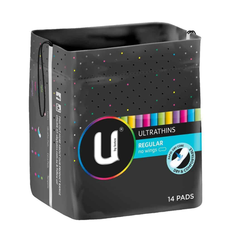 U by Kotex Ultrathins Regular Pads No Wings 14pk