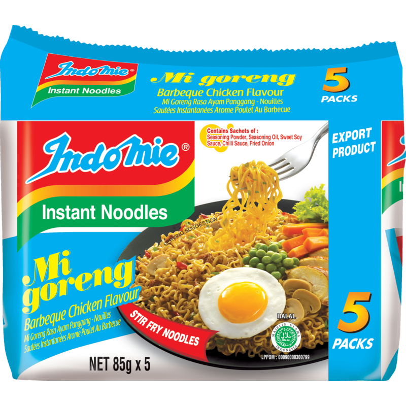 Indomie Mi Goreng BBQ Chicken Instant Noodles 5pk 425g