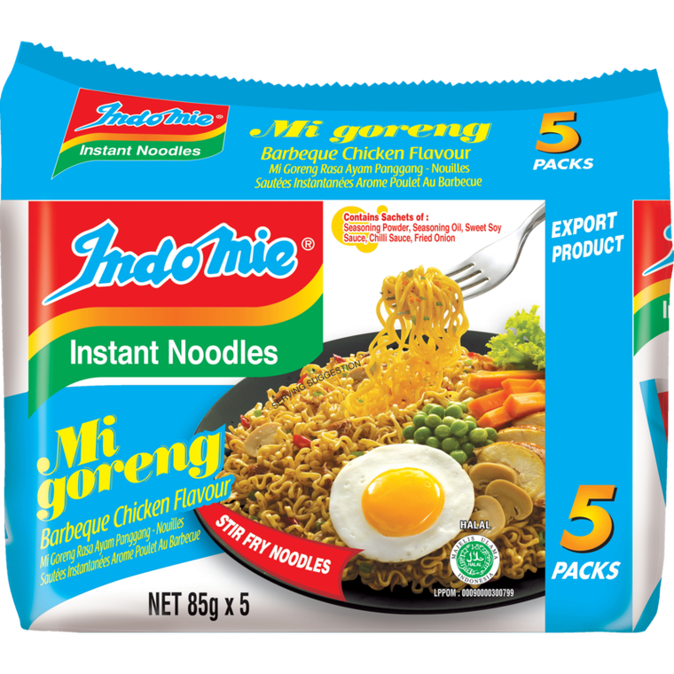 Indomie Mi Goreng BBQ Chicken Instant Noodles 5pk 425g