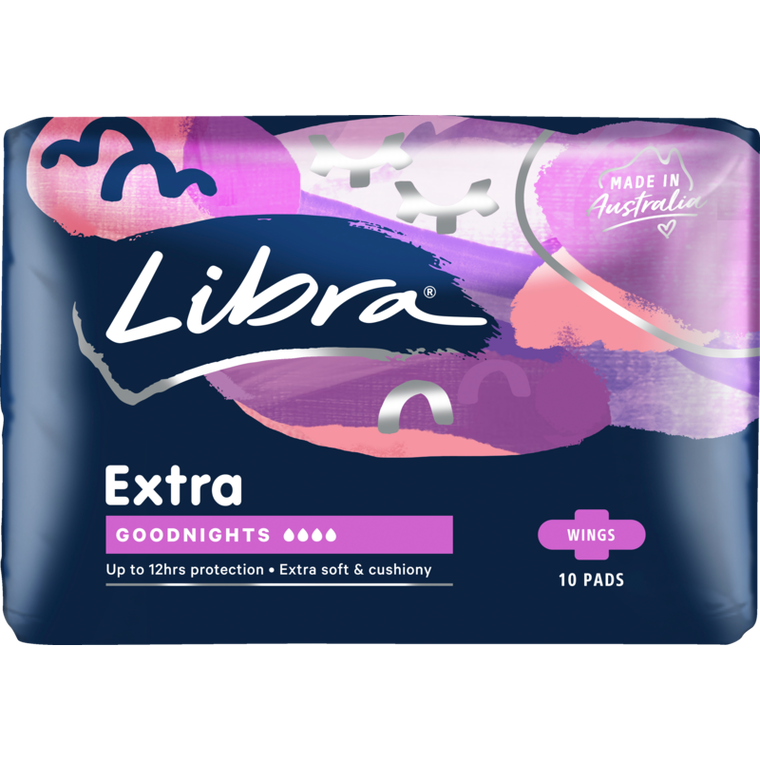 Libra Extra Pads Goodnights With Wings 10pk