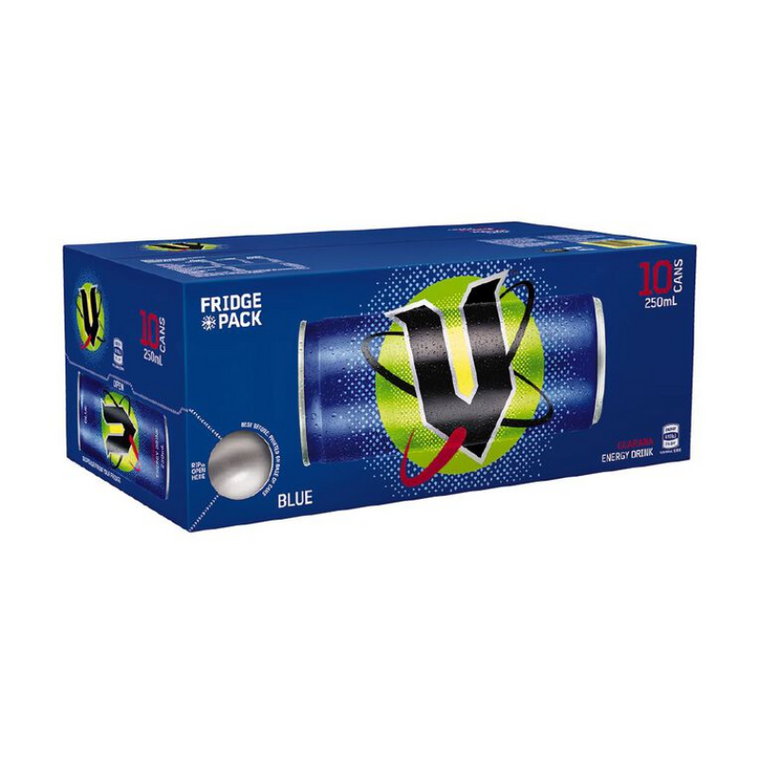 V Blue Energy Drink Cans 10pk x 250ml