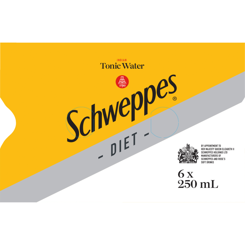 Schweppes Diet Indian Tonic Water 250ml x 6pk