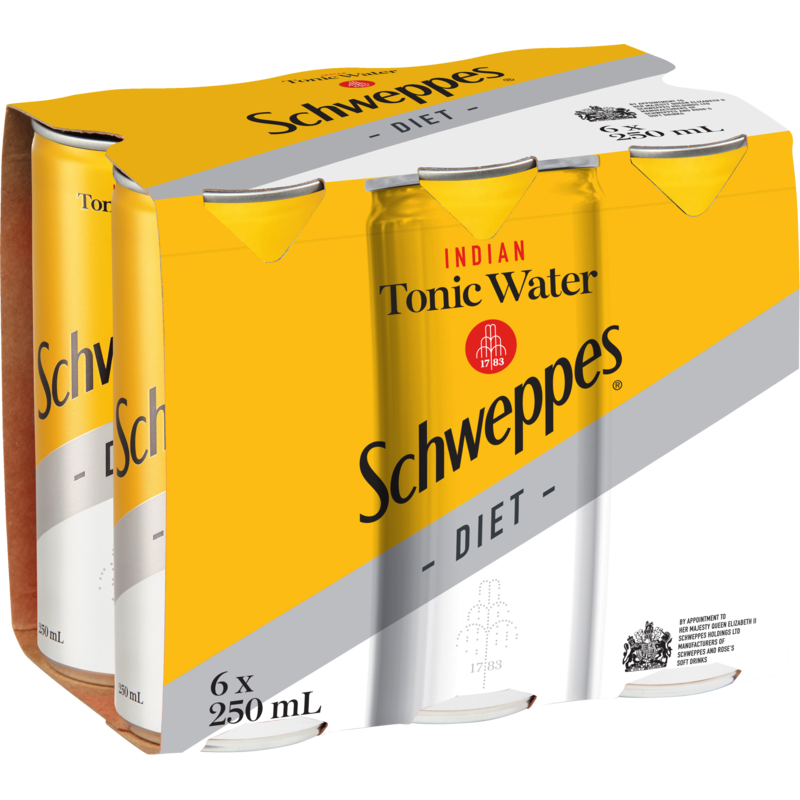 Schweppes Diet Indian Tonic Water 250ml x 6pk