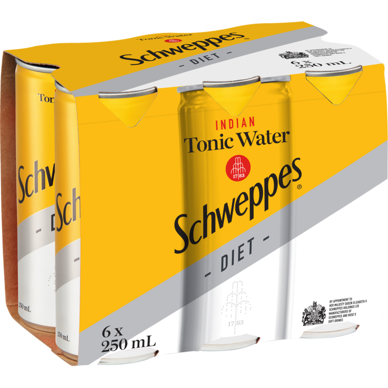 Schweppes Diet Indian Tonic Water 250ml x 6pk