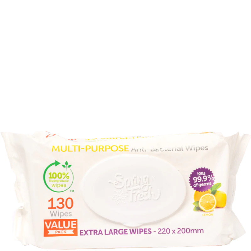 Spring Fresh Multipurpose Wipes Lemon 130pk