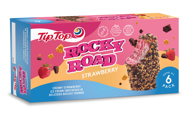 Tip Top Ice Cream Rocky Road Strawberry Bar 6pk 540ml