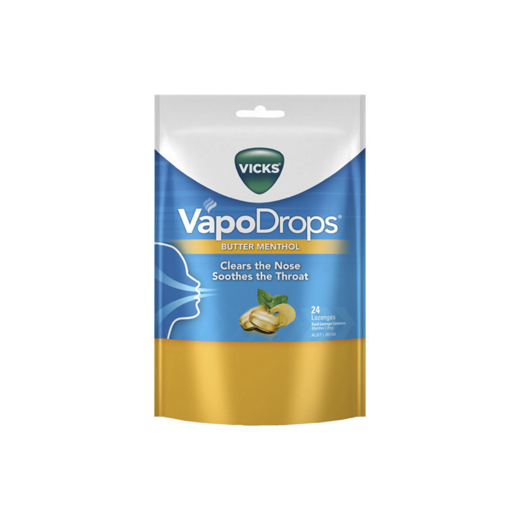 Vicks Butter Menthol Vapodrops Menthol Lozenges 24pk