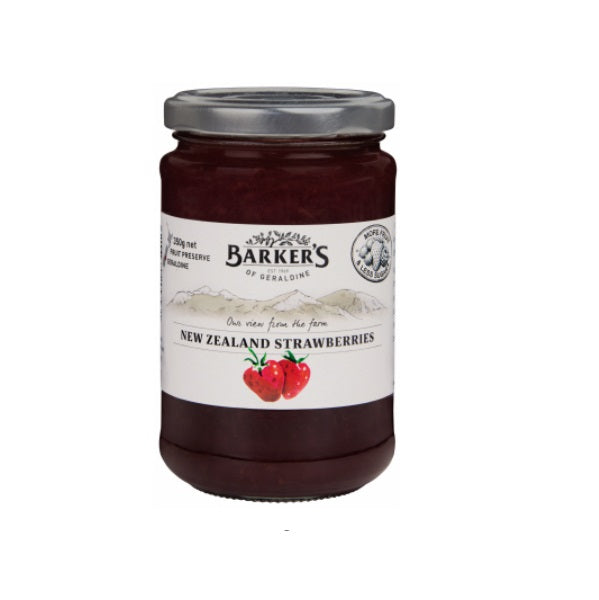 Barkers NZ Strawberries Fruit Preserve 350g