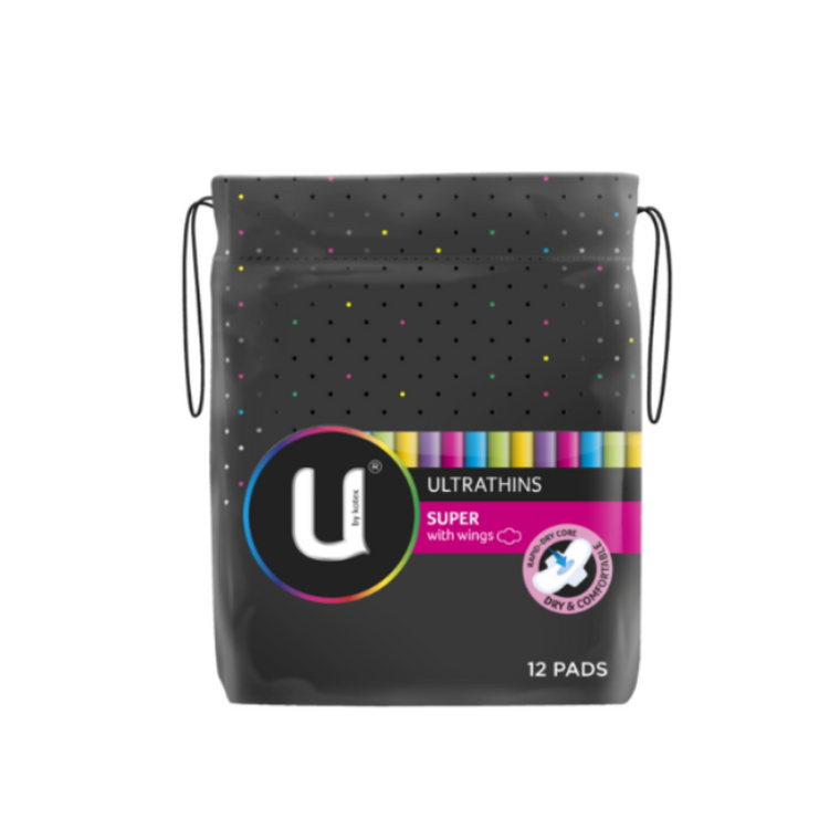 U by Kotex Ultrathins Super Pads With Wings 12pk