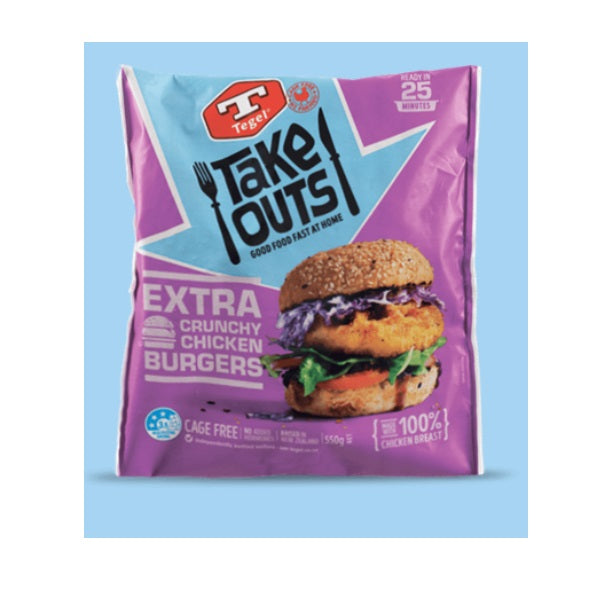 Tegel Takeouts Crunchy Burgers 550g